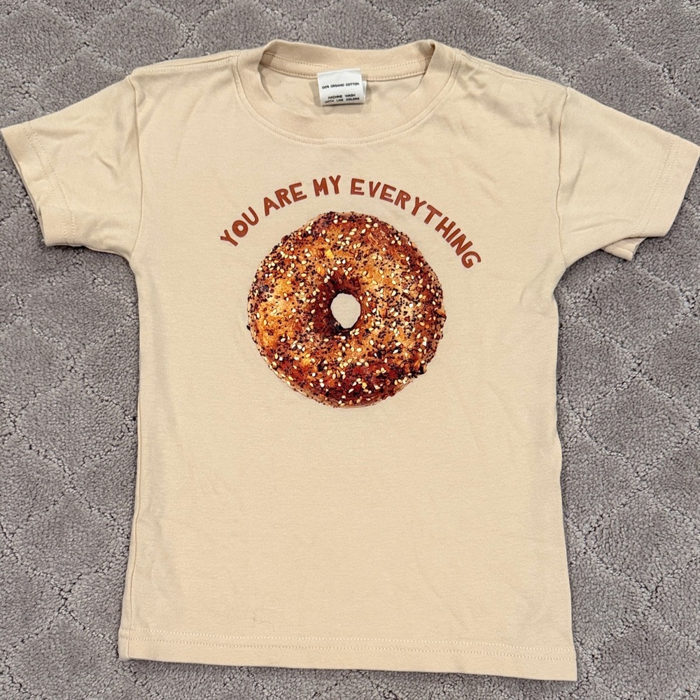 Beige Donut Graphic Tee for Kids